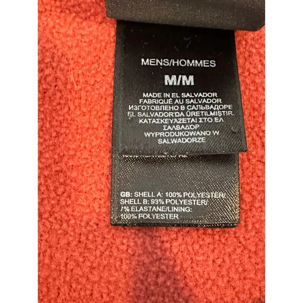 The North Face 1/2 Half Zip Fleece Pullover Mens Medium Red Chest Pocket